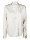 Forte Forte kimono tassel silk satin blouse - Neutrals