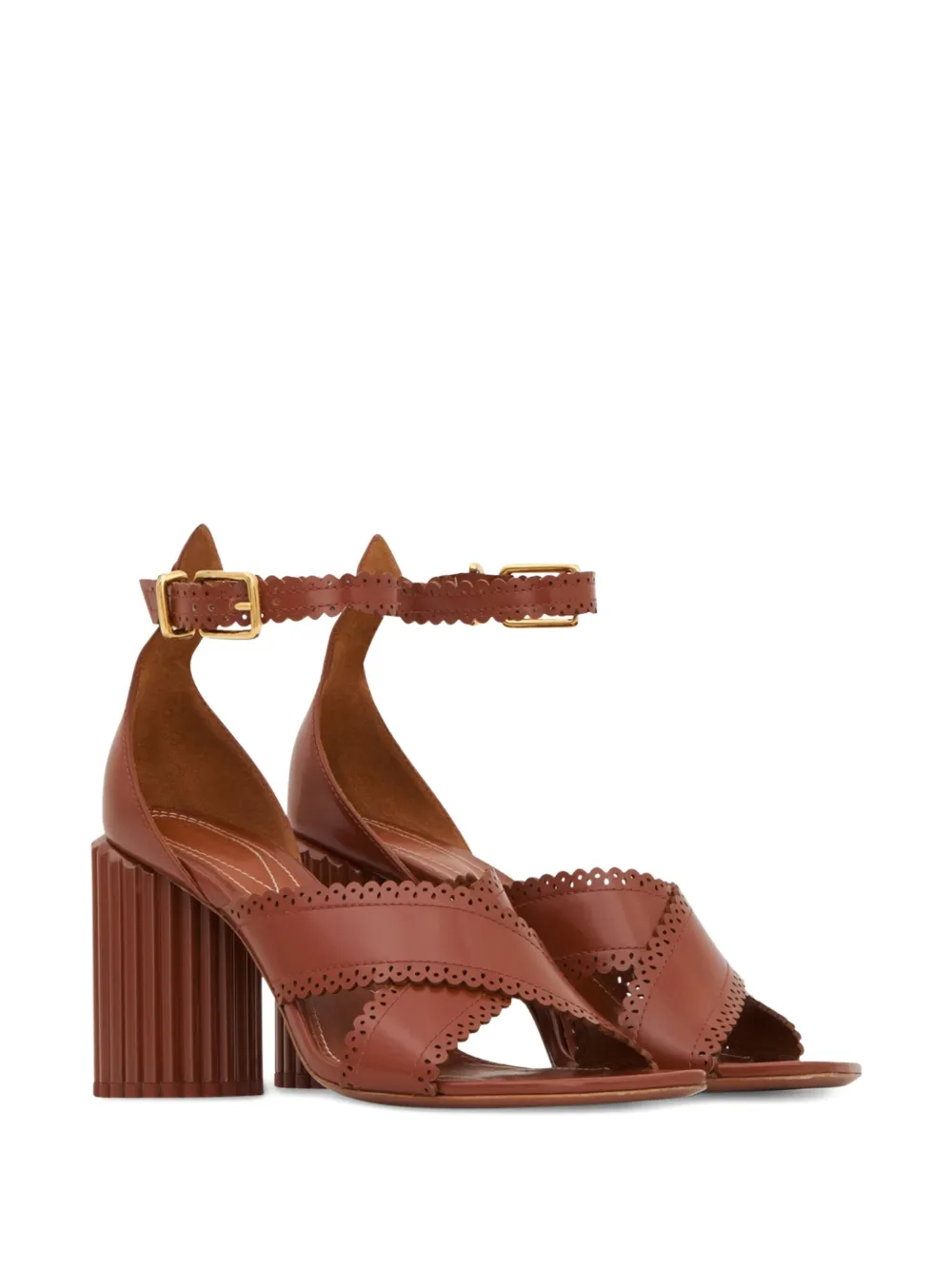 Zimmermann 85mm Eddie Leather Sandal In Brown