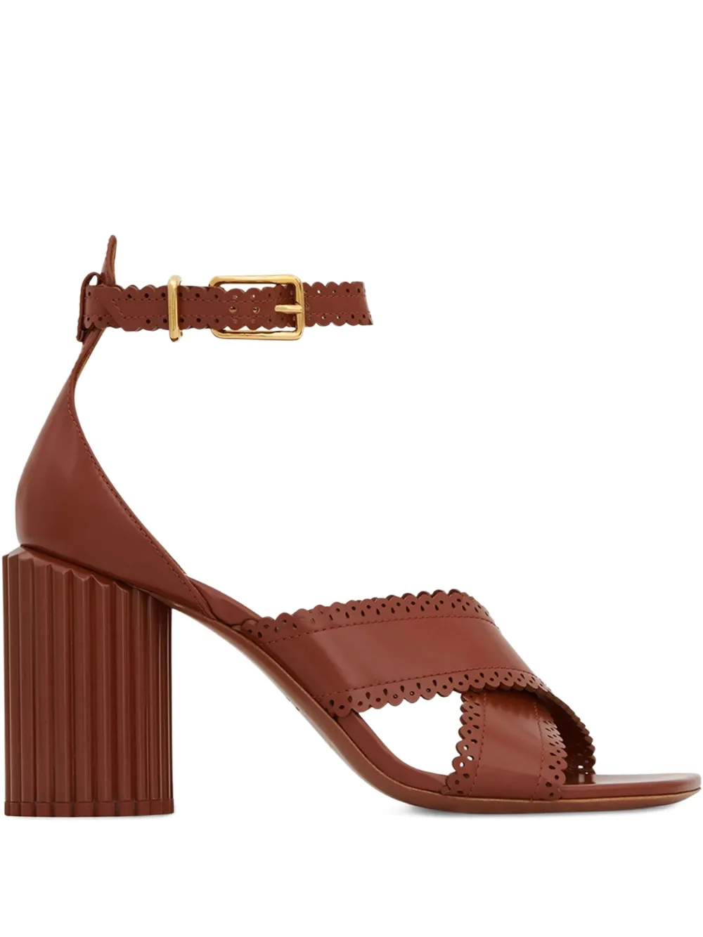 Zimmermann 85mm Eddie Leather Sandal In Brown