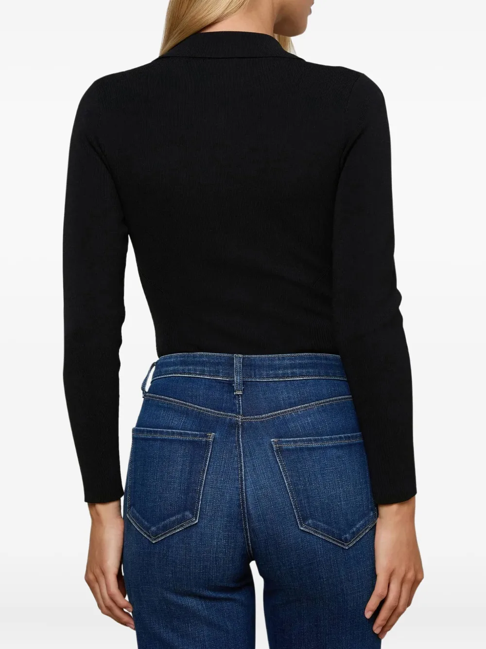 L'Agence Elisabetta gebreide body Zwart