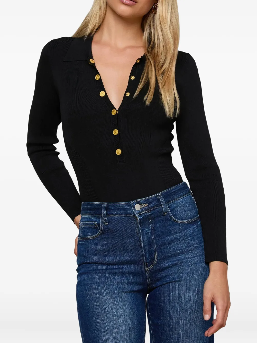 L'Agence Elisabetta knit bodysuit - Zwart