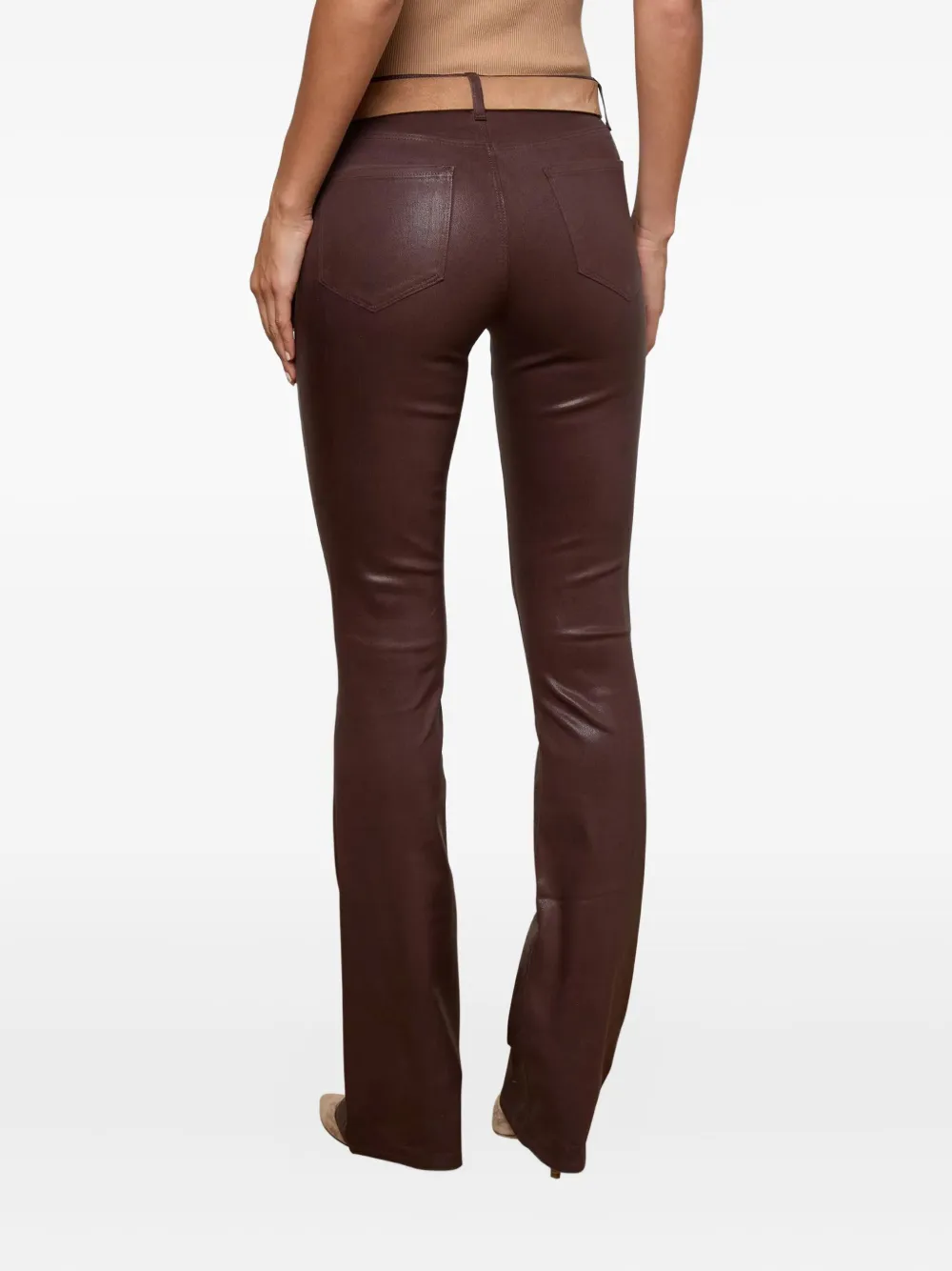 L'Agence Selma gecoate bootcut jeans Bruin