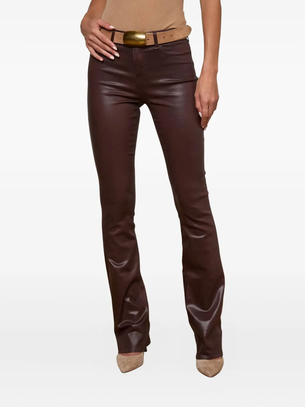 L'Agence Selma coated bootcut jean - Bruin