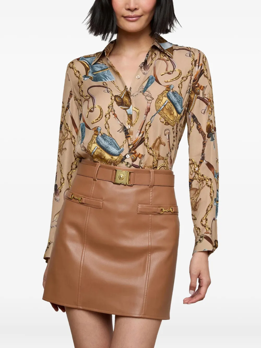 L'Agence Nina long-sleeve blouse - Beige