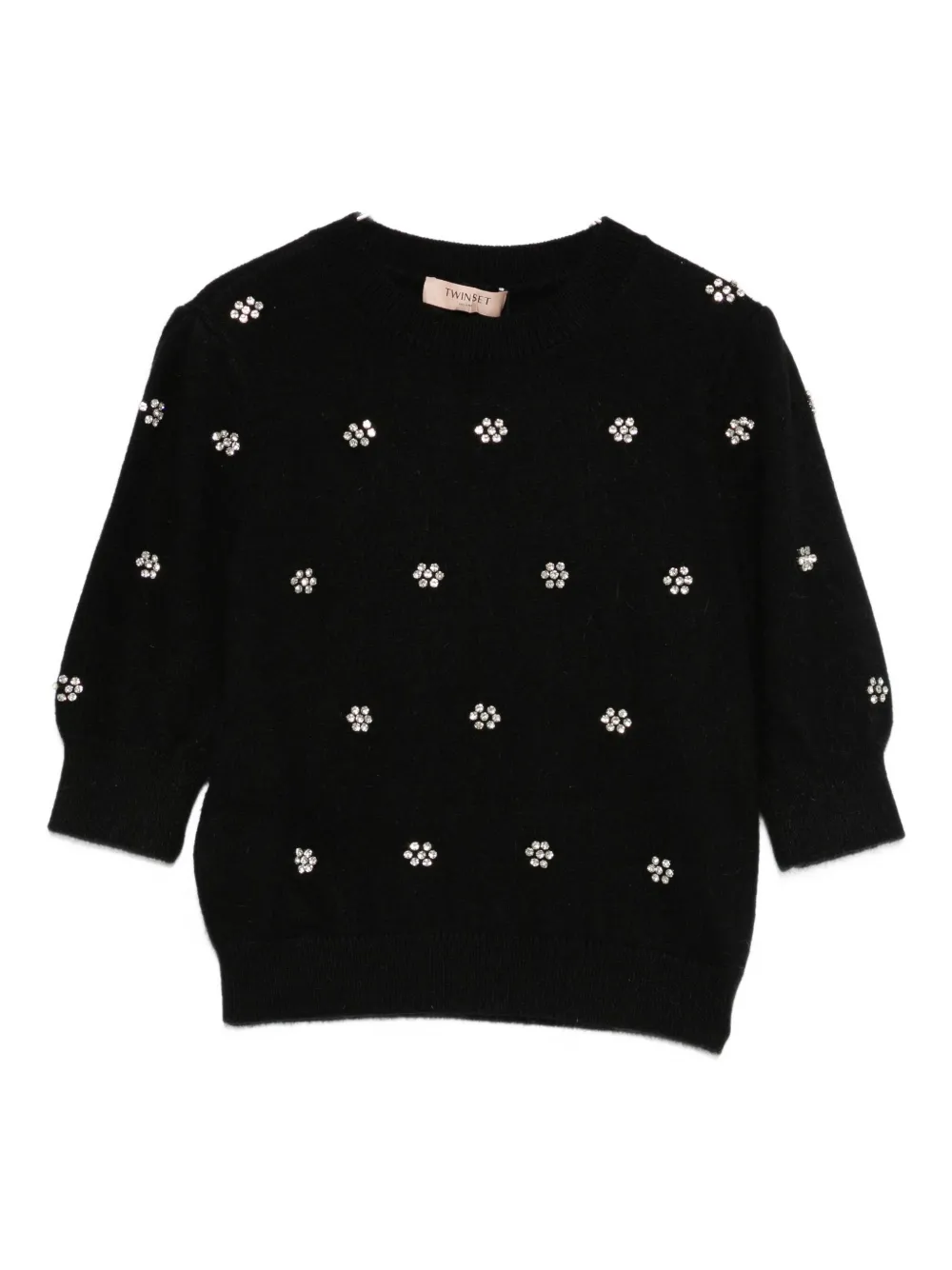 TWINSET Maglione con cristalli - Nero