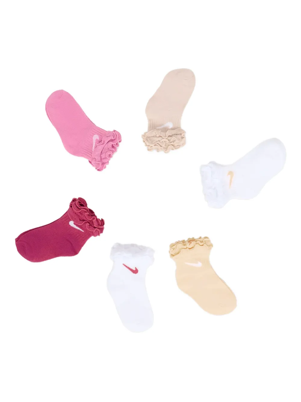 Nike Kids طقم جوارب بكرانيش وشعار الماركة (6 قطع) | ألوان محايدة | Image 1