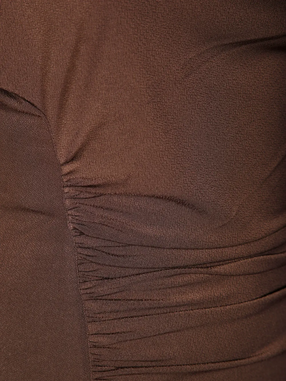 The Andamane Fitted Long-sleeved Top With High Neckline And Smooth Texture In Brown