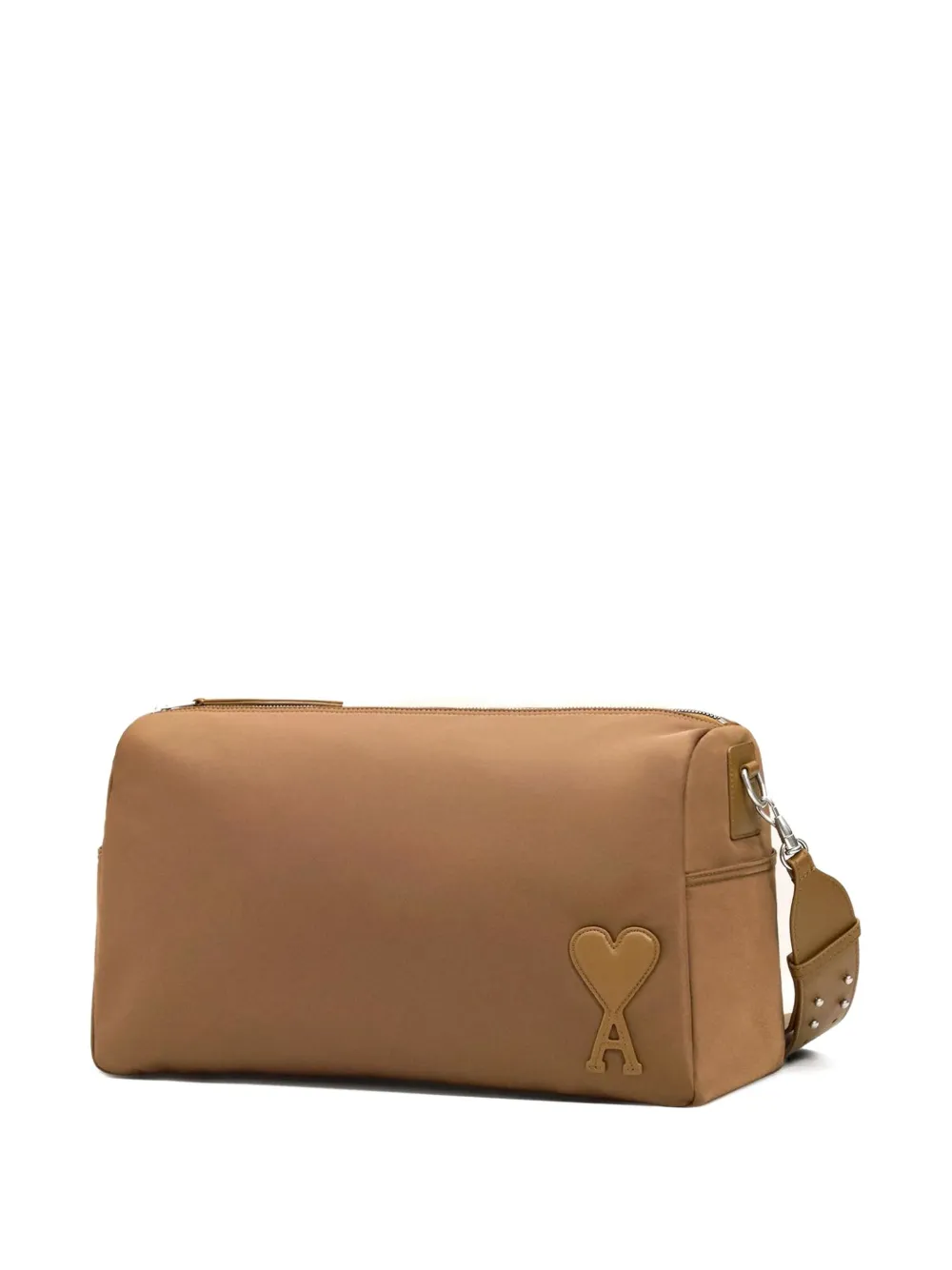 Ami Alexandre Mattiussi Brown Nylon Canvas Marcel Large Bag Brown In Brown