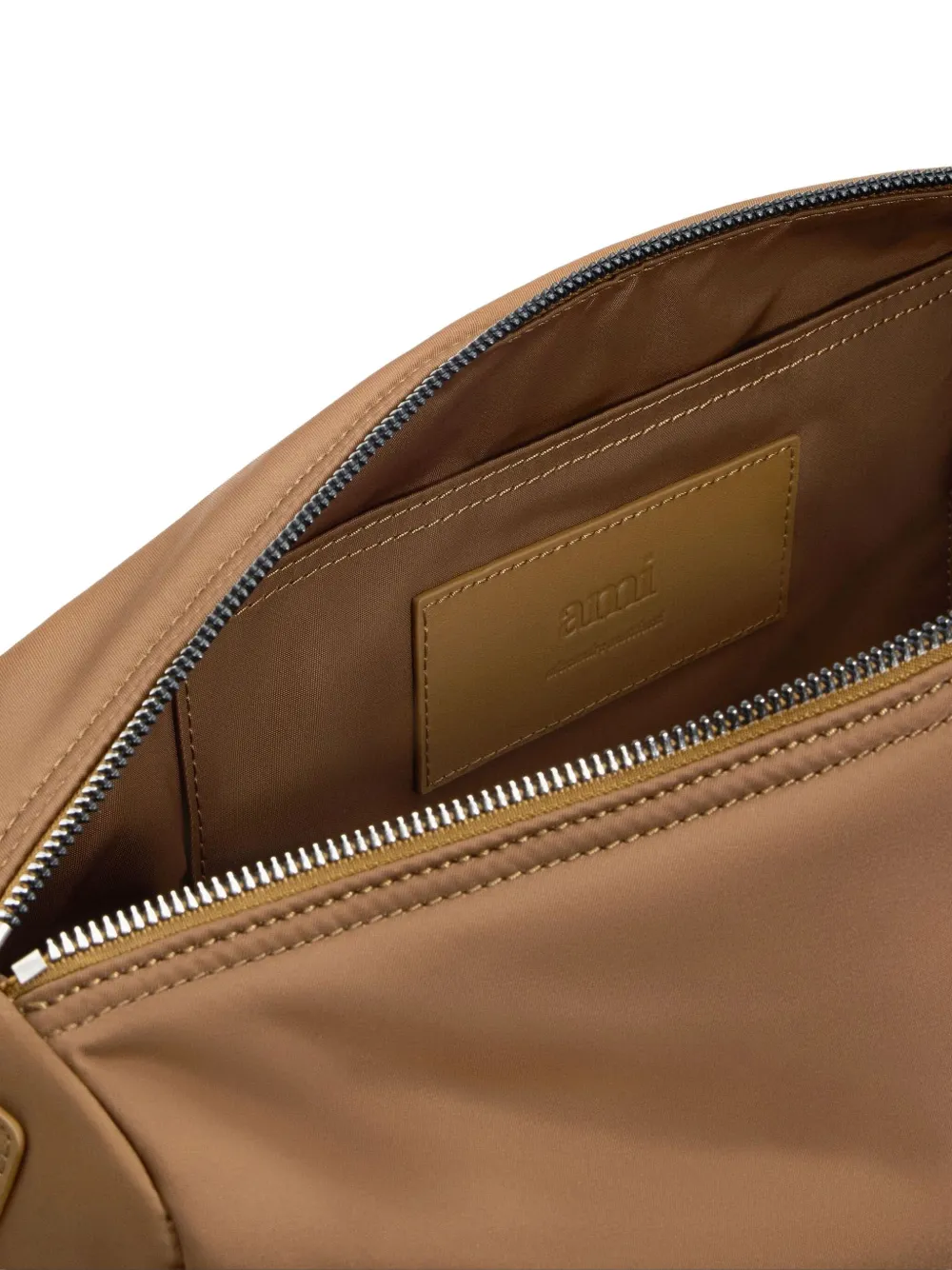 Ami Alexandre Mattiussi Brown Nylon Canvas Marcel Large Bag Brown In Brown