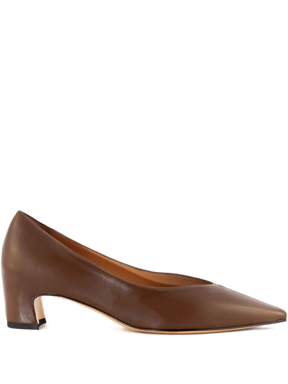 mara bini 40mm leather heeled pumps - ブラウン mara bini 40mm leather heeled pumps - ブラウン