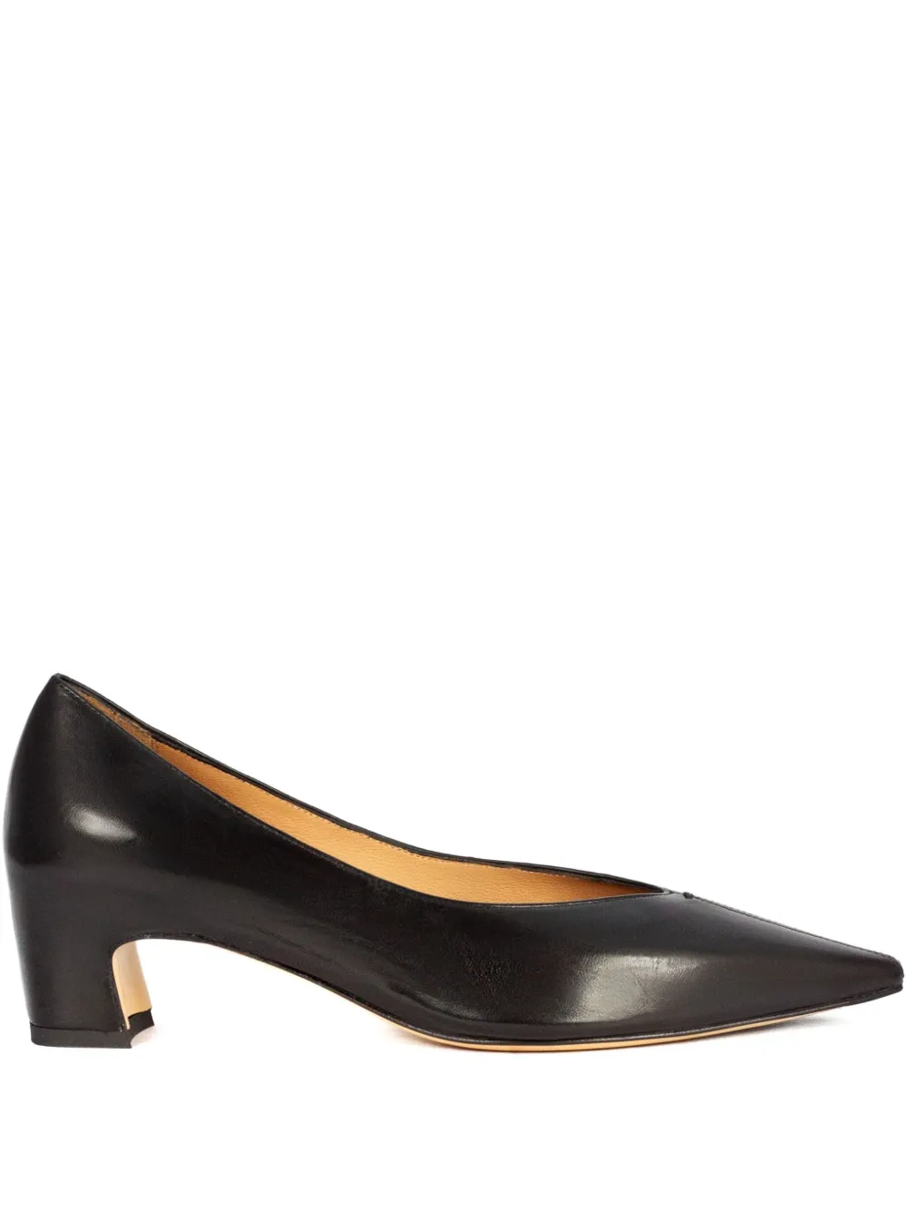 mara bini 40mm leather heeled pumps | Black | Image 1