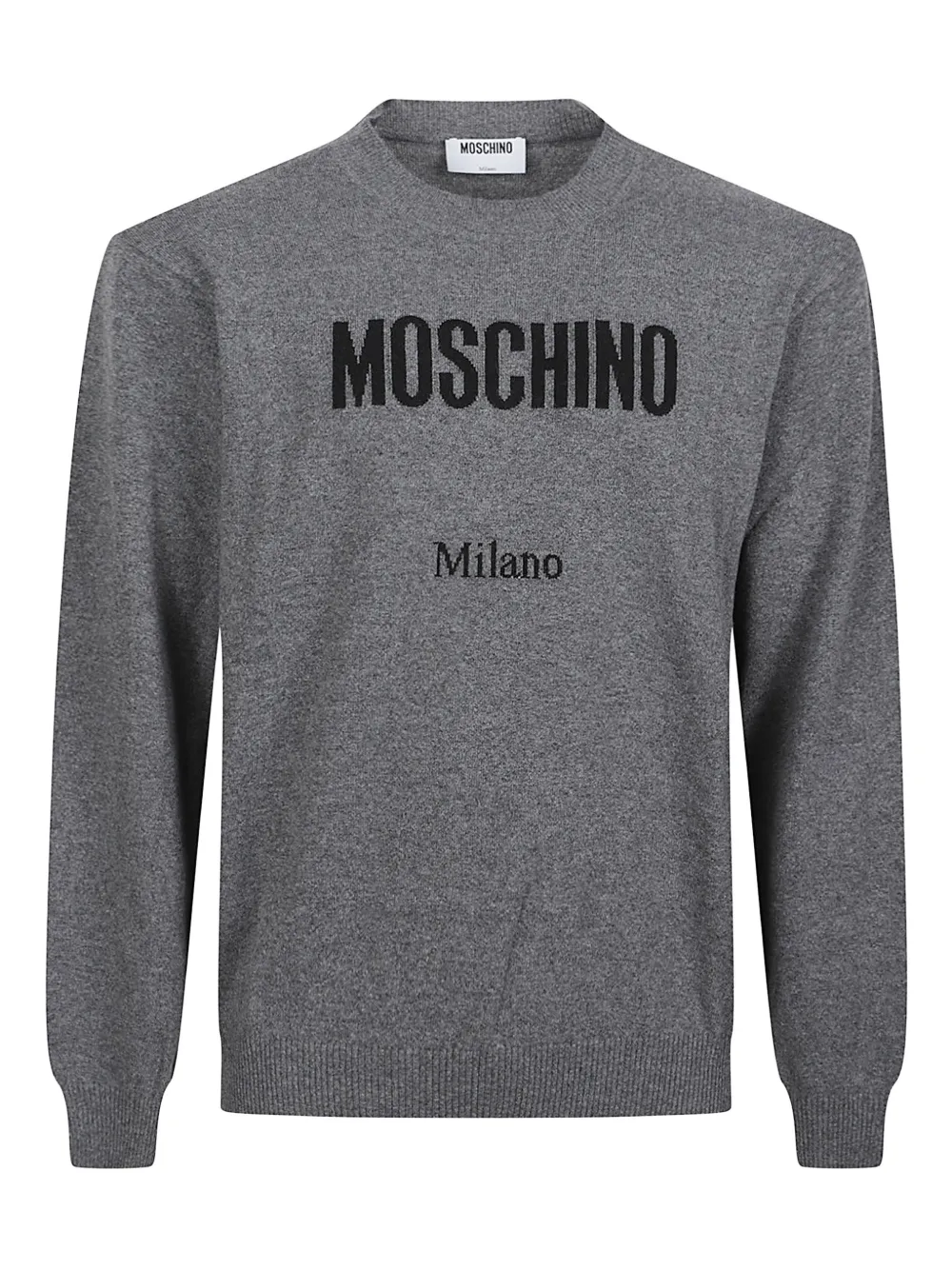 Moschino logo-jacquard long-sleeve sweater - Grigio
