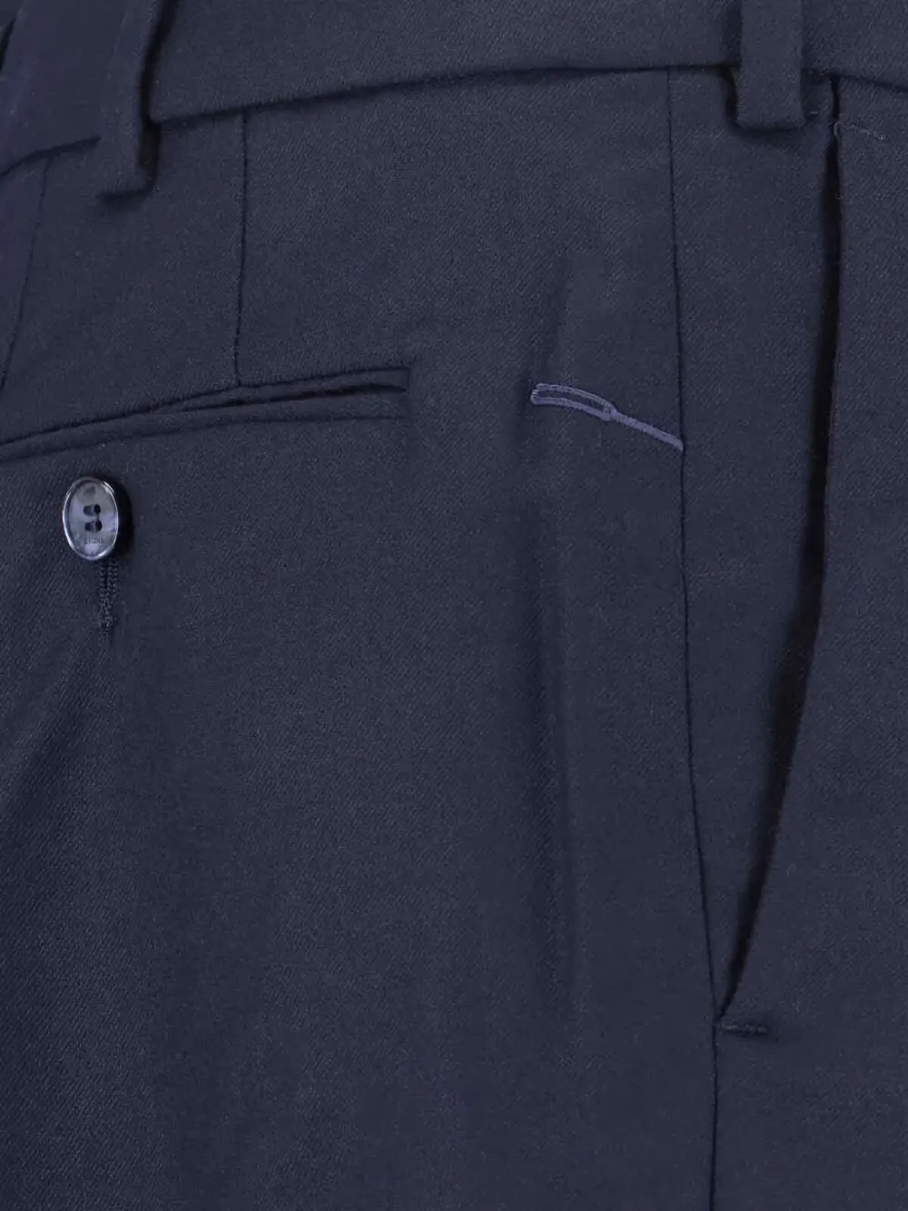 Cruna Navy Mid-rise Straight-leg Trousers With Tailored Finish In Blue