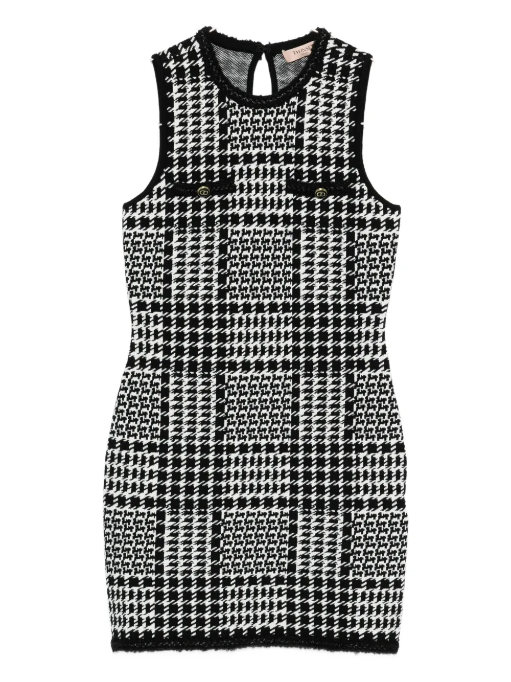 TWINSET vestido midi con cuadros estampados | negro | Image 1