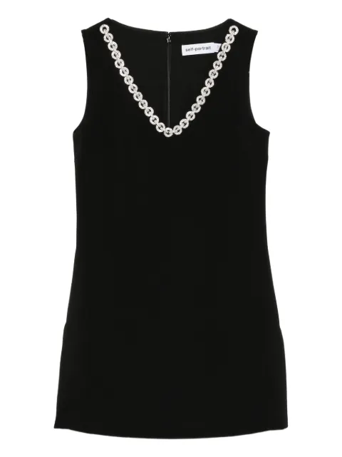 Self-Portrait vestido con detalles de cristales y cuello en V