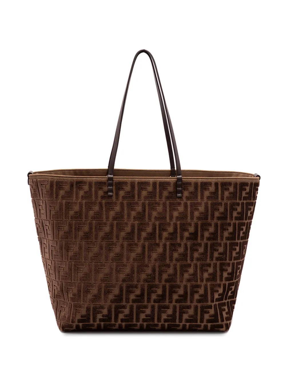 FENDI ロゴ ハンドバッグ - ブラウン FENDI ロゴ ハンドバッグ - ブラウン