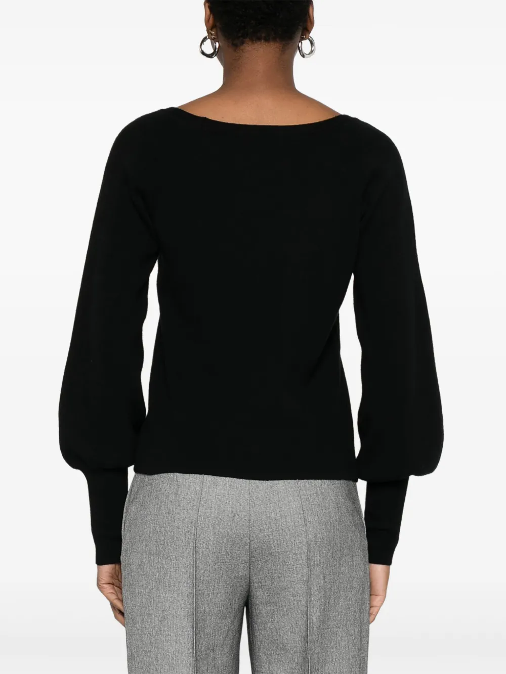 TWINSET Trui met kanten detail en pofmouwen Zwart