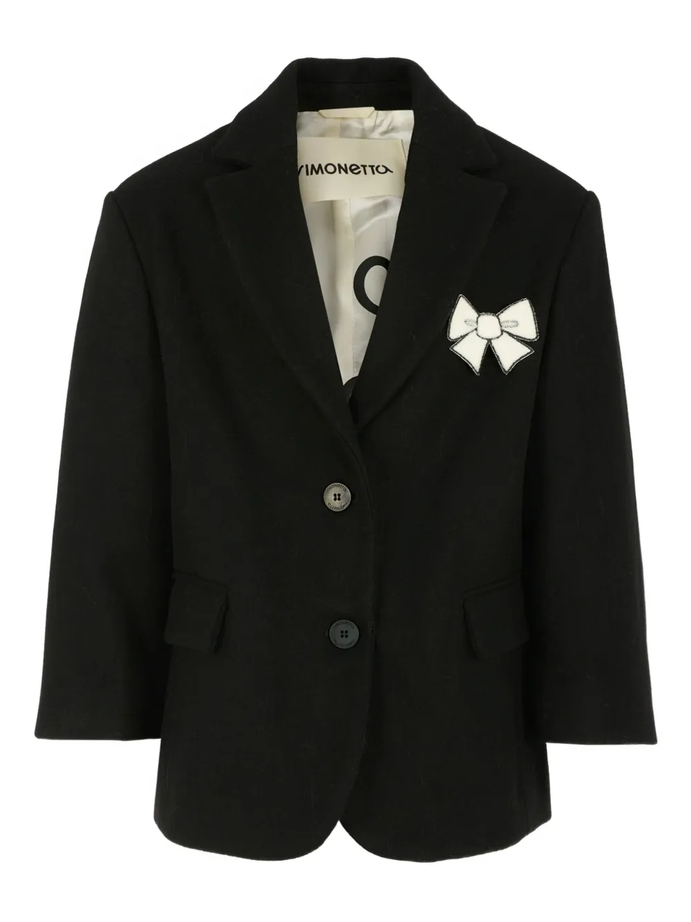 Simonetta bow button jacket - ブラック Simonetta bow button jacket - ブラック