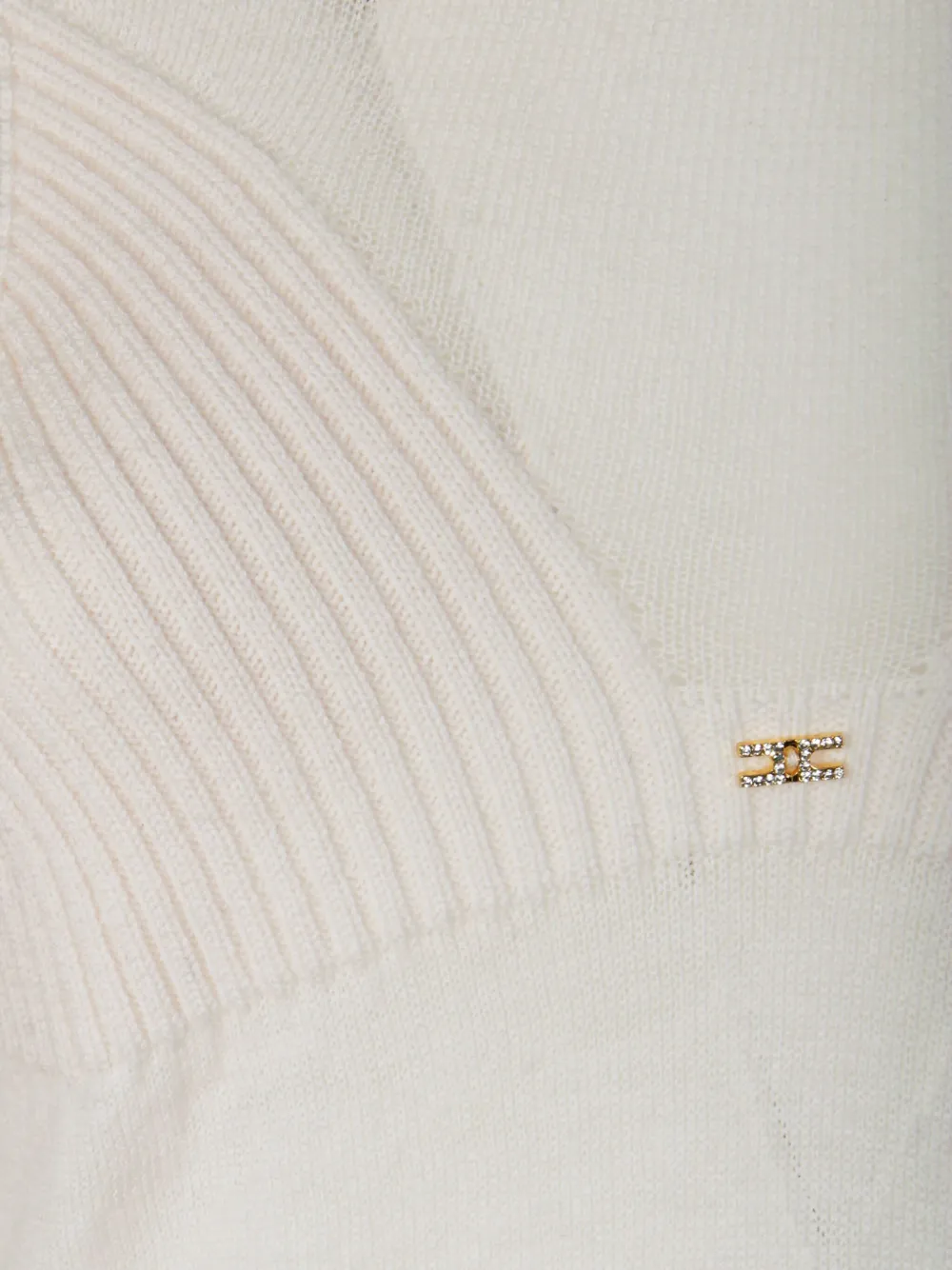 Elisabetta Franchi Ribgebreide top Wit