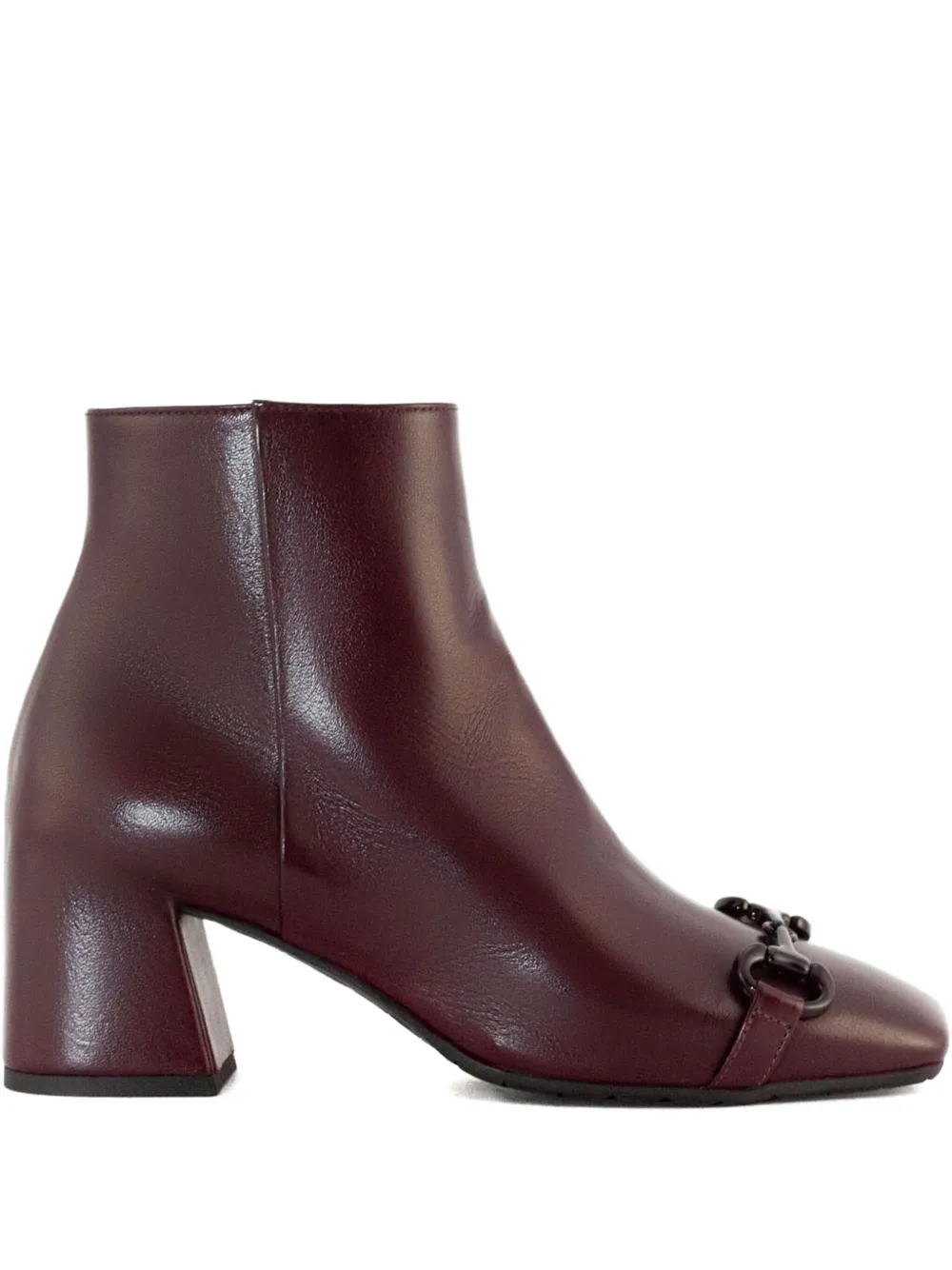 Mara Bini Leather Ankle Boots In Red