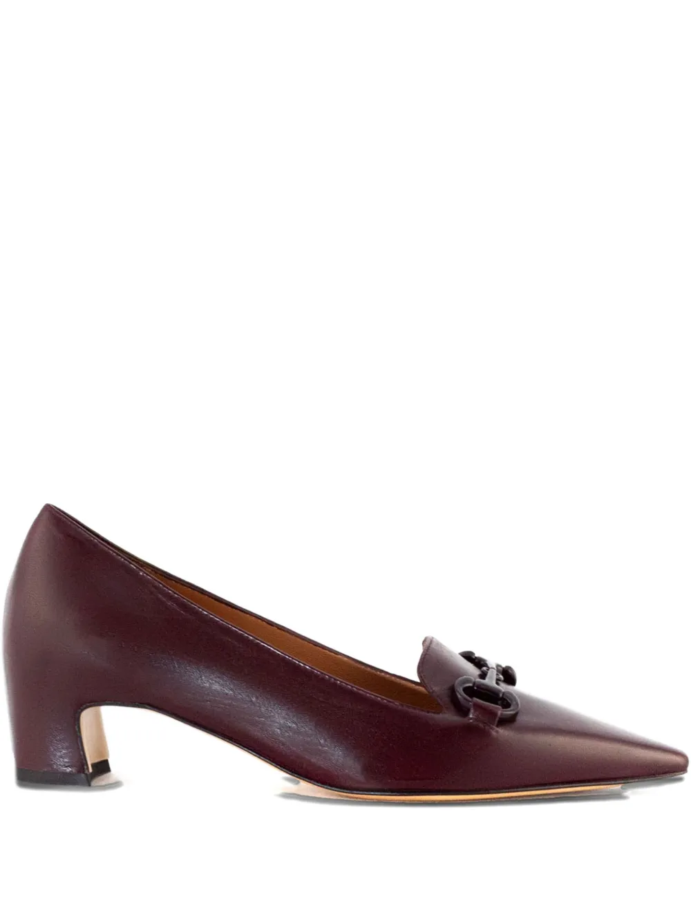 mara bini 40mm leather heeled pumps - レッド mara bini 40mm leather heeled pumps - レッド