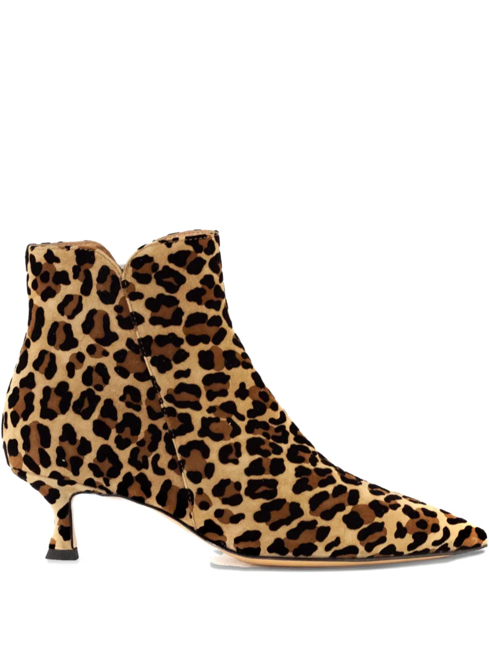 Mara Bini 50mm Leopard-print Ankle Boots In Brown