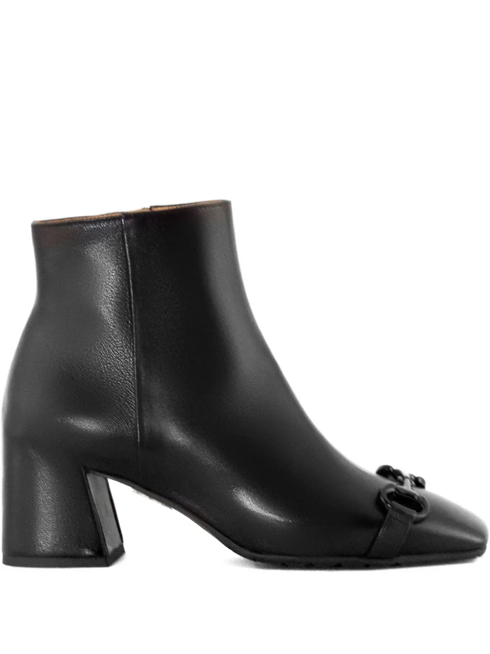 Mara Bini Leather Ankle Boots In Black
