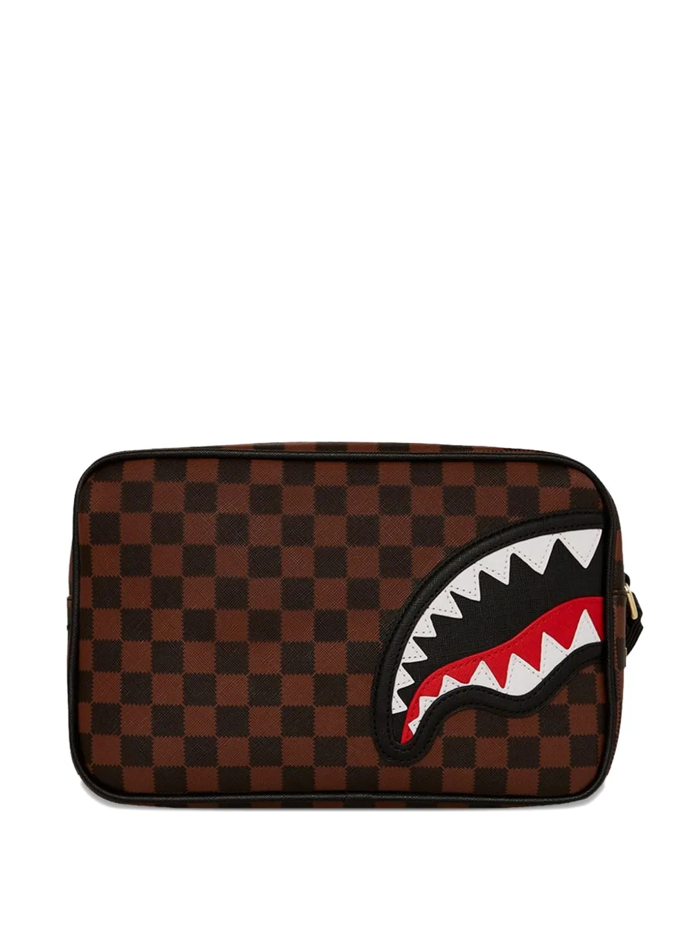 Sprayground Sawtooth Sharks in Paris wash bag | Brown | Image 1