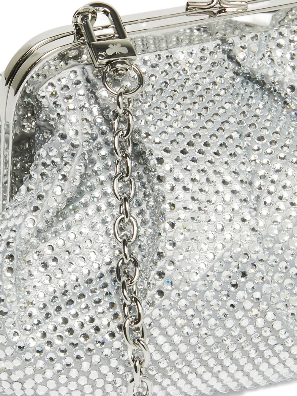 Max Mara Emy Embellished Clutch Bag In Silver