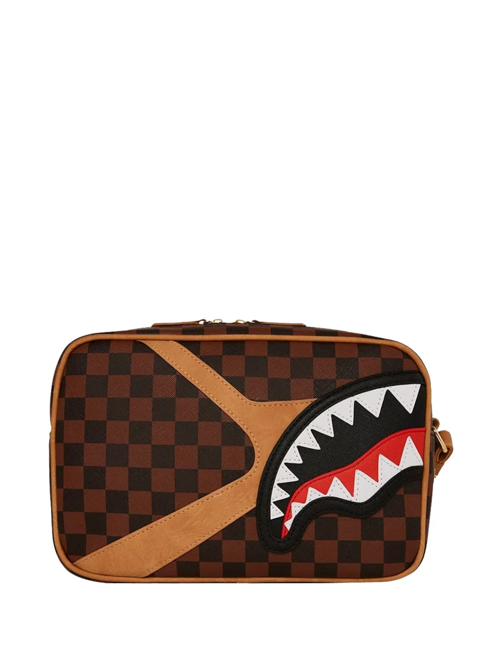 Sprayground Hennyville shark-motif wash bag - Bruin