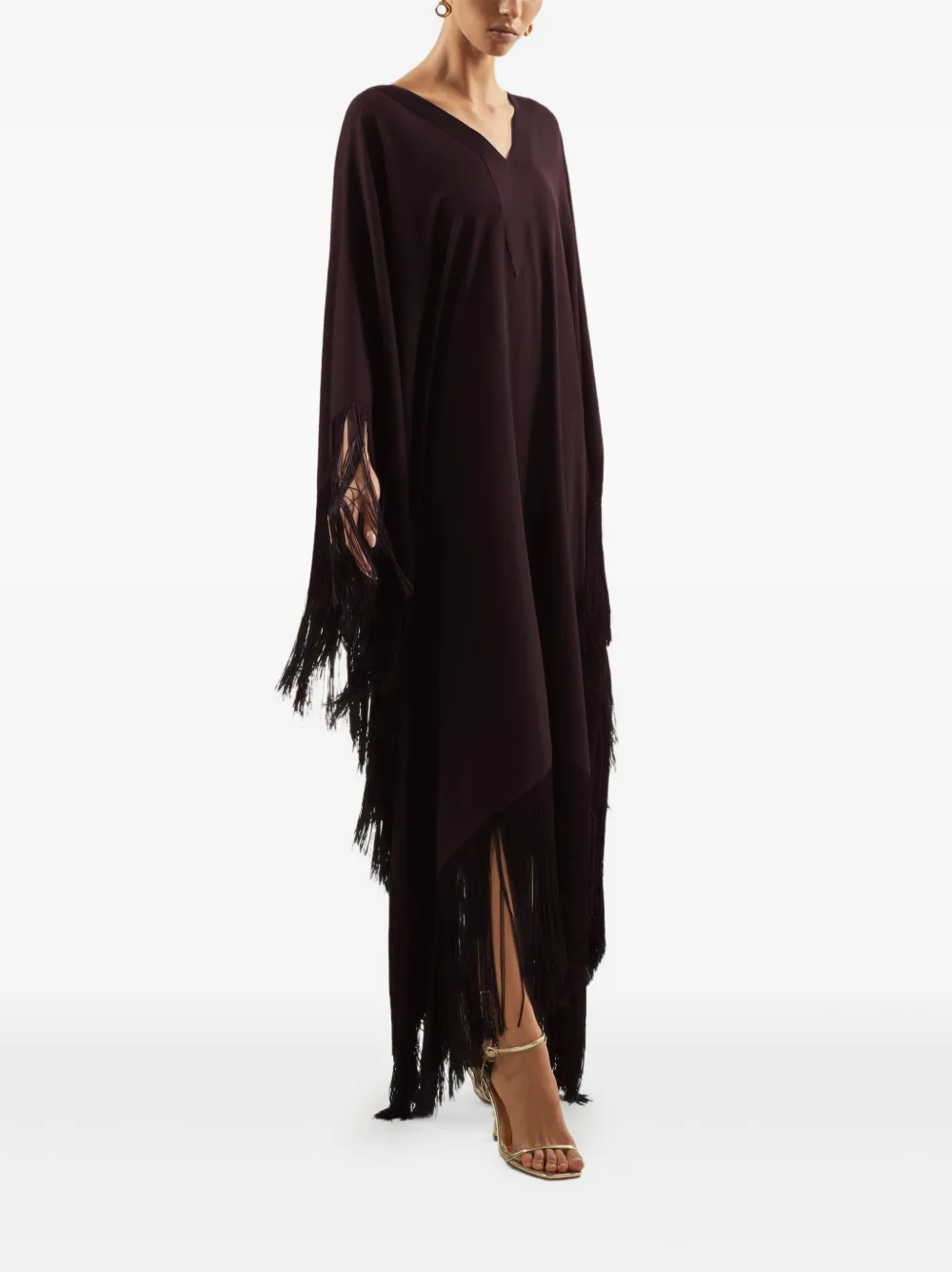 Taller Marmo Very Ross asymmetrische jurk met franje Bruin