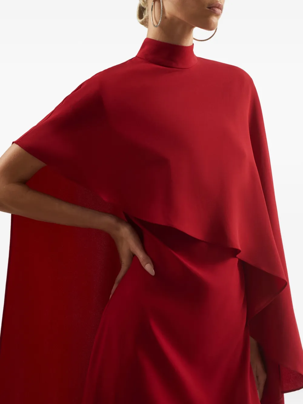 Taller Marmo Carrington mini-jurk met cape Rood