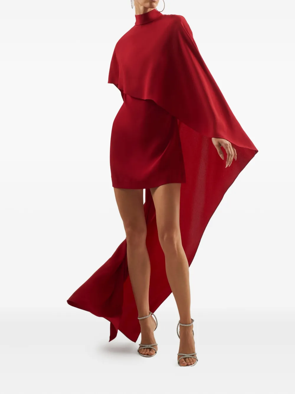 Taller Marmo Carrington mini-jurk met cape - Rood