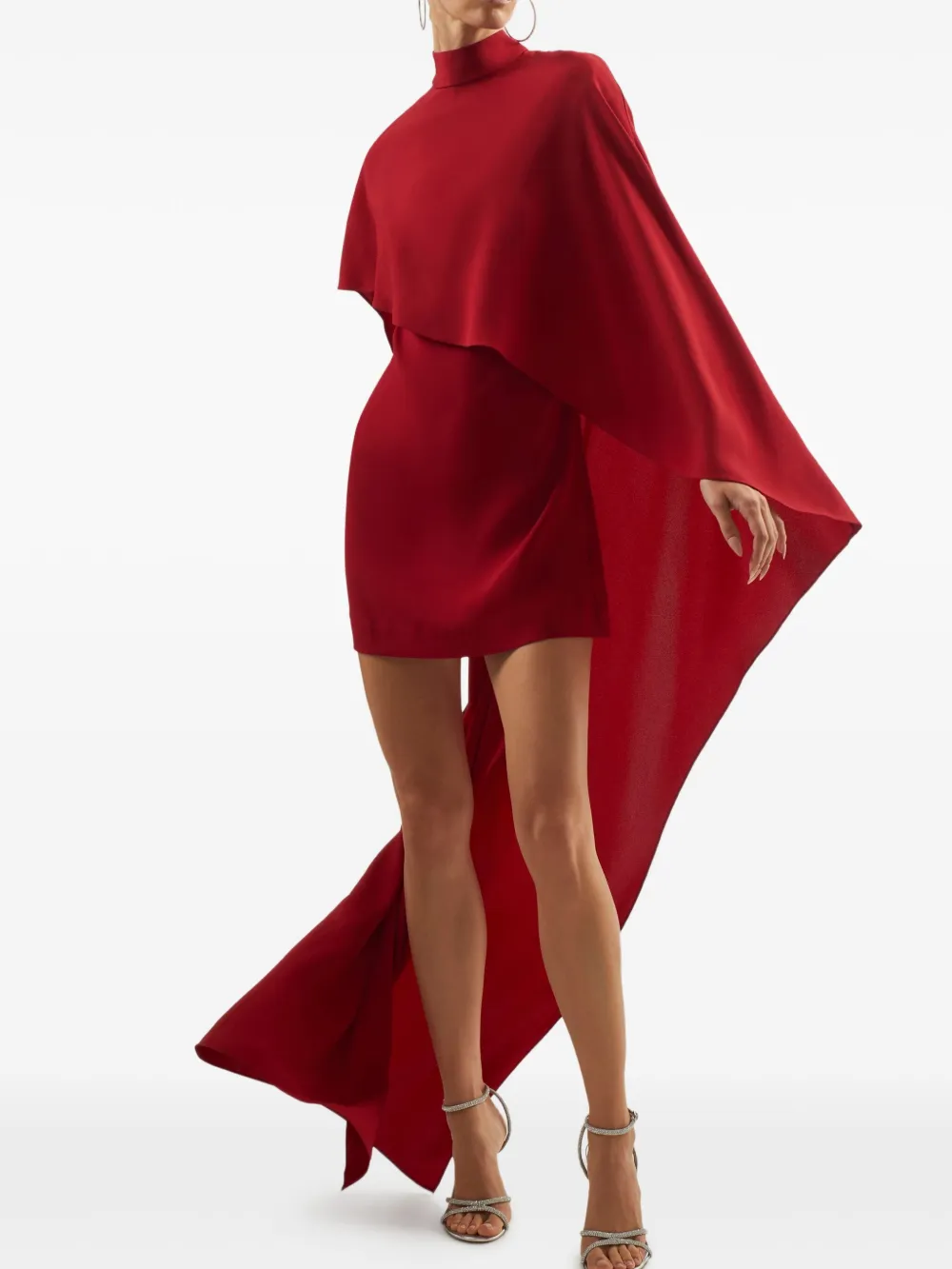 Taller Marmo Carrington mini-jurk met cape Rood