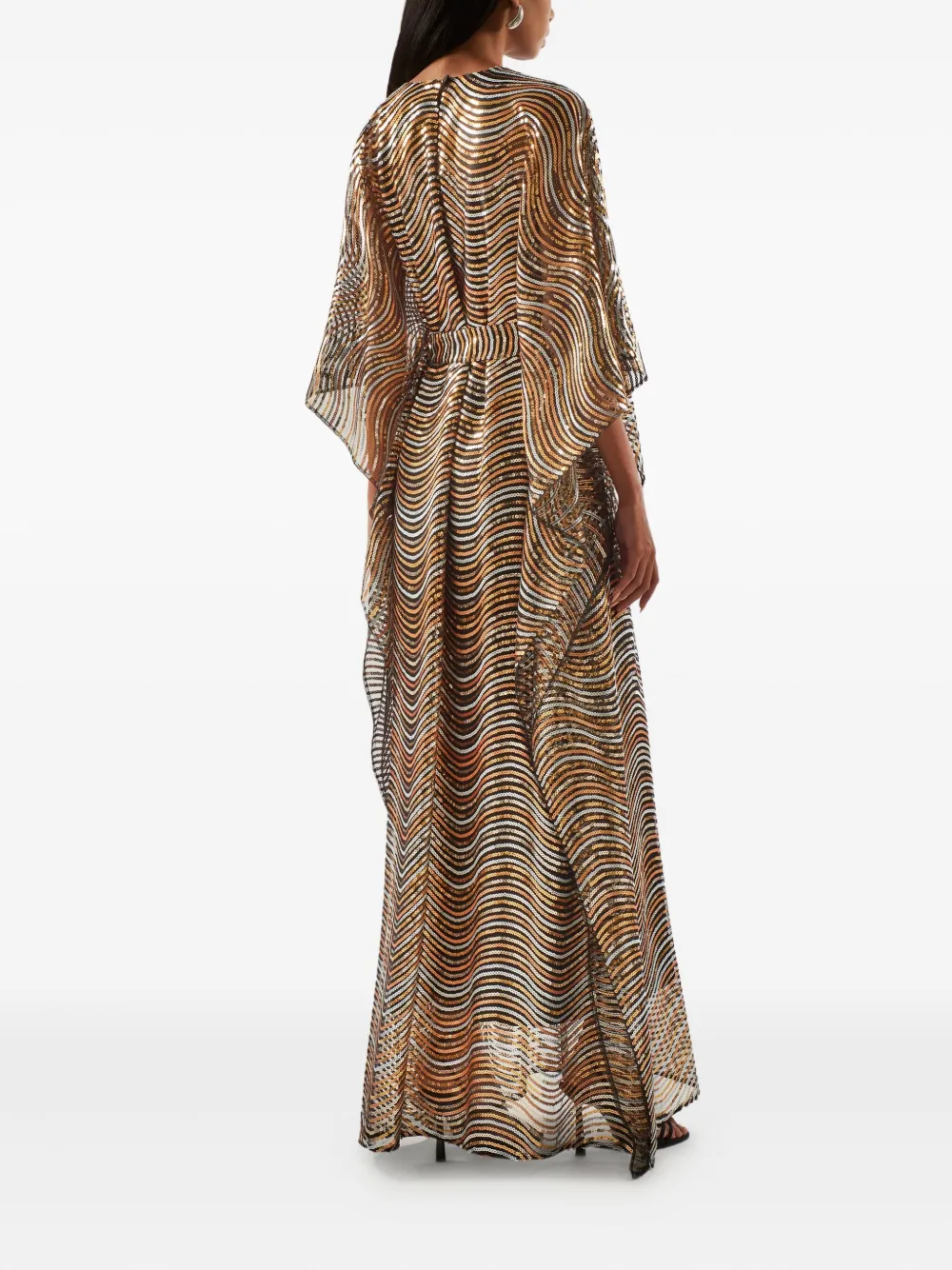 Taller Marmo Erte Wave-pattern Maxi Kaftan In Multi