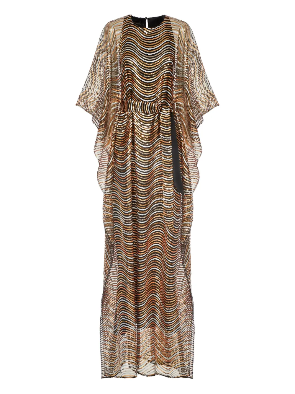 Taller Marmo Erte Wave-pattern Maxi Kaftan In Multi