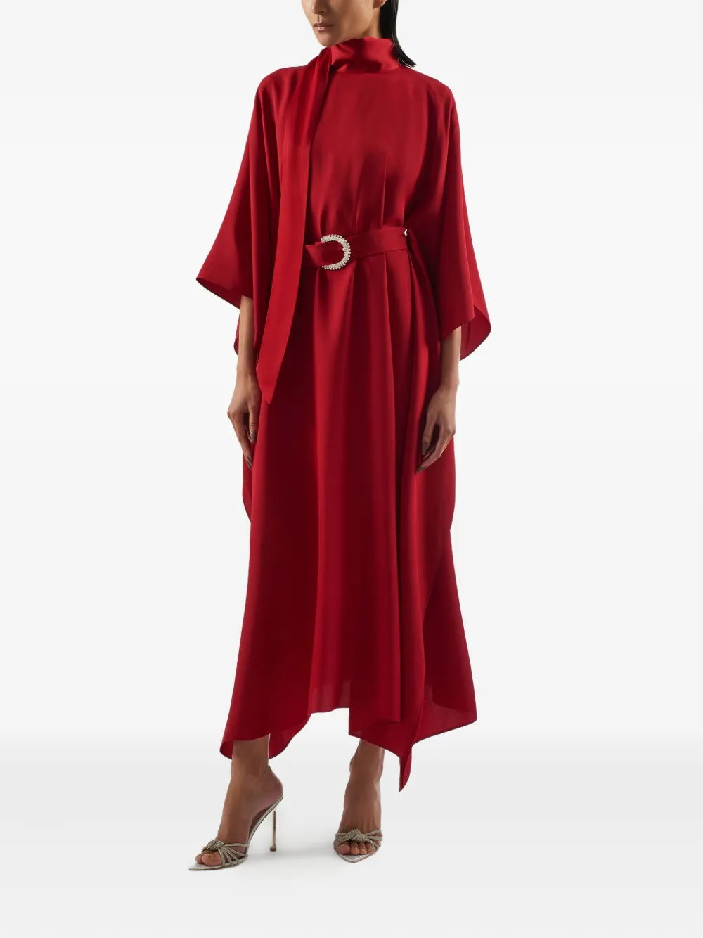 Taller Marmo La Luna midi-tuniek met kristallen - Rood