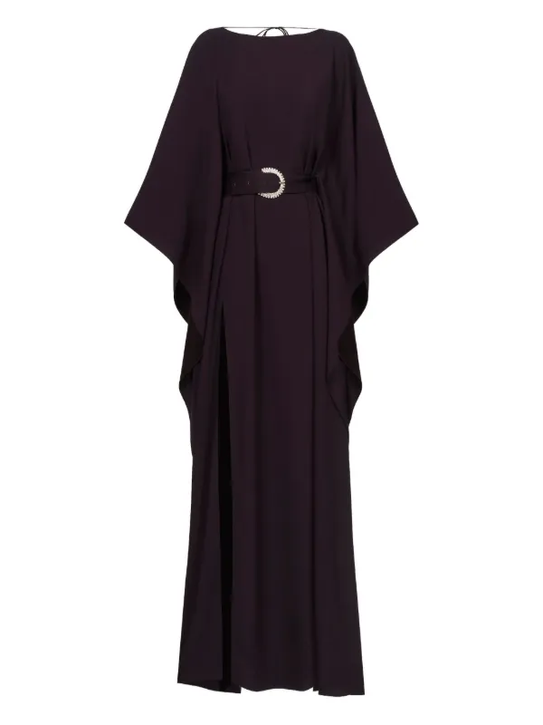 Taller Marmo Fitzgerald embellished-belted Maxi Dress | Brown | FARFETCH ID