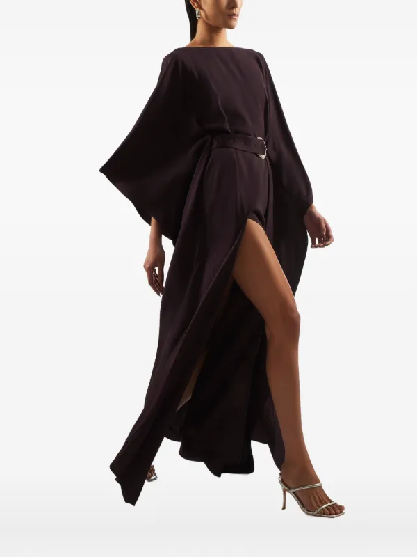 Taller Marmo Fitzgerald Embellished Belted Maxi Dress - Brown