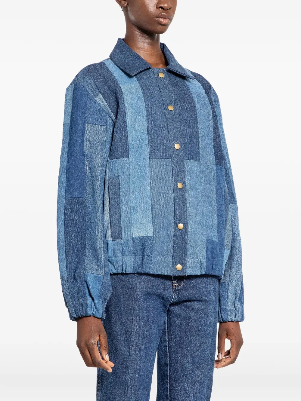 E.l.v Denim Kara Bomber Jacket In Blue