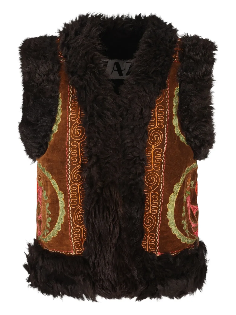 ZAZI VINTAGE geometric-pattern gilet - ブラウン ZAZI VINTAGE geometric-pattern gilet - ブラウン