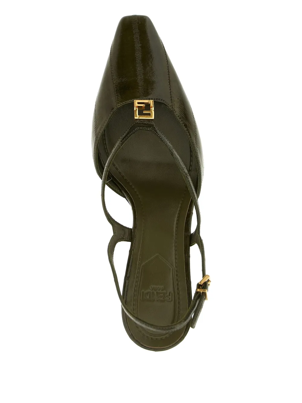FENDI 85 mm FFold slingback pumps Groen