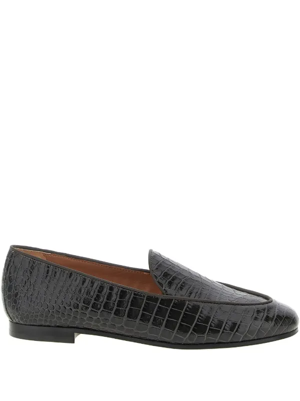 Aquazzura Guanto Leather Loafers in Black