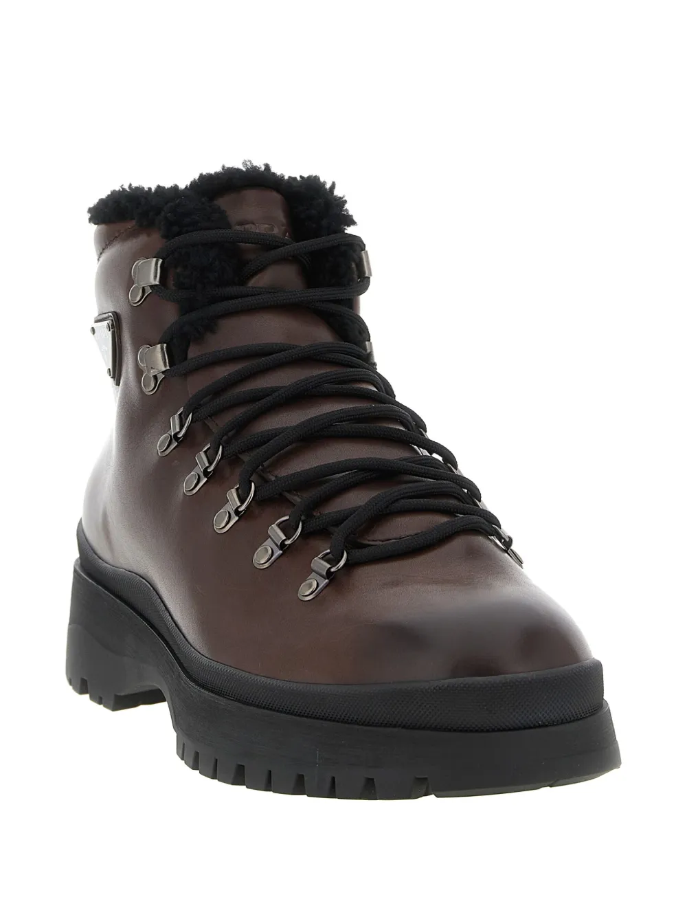 Prada 40 mm Brixen laarzen met logoplakkaat Bruin