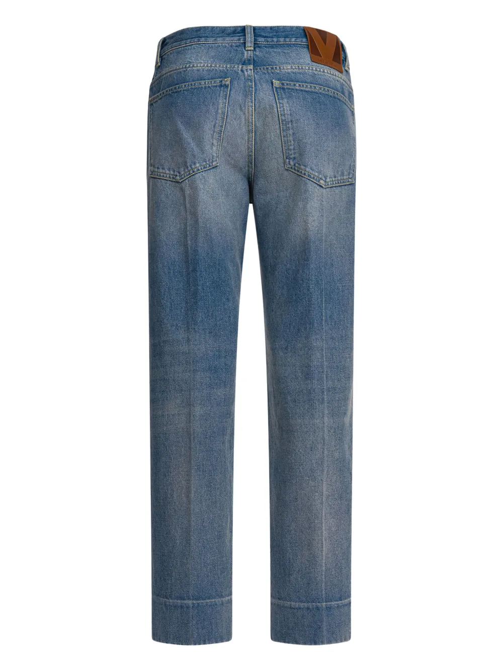 Valentino Garavani Denim jeans met logopatch en cuffs - Blauw