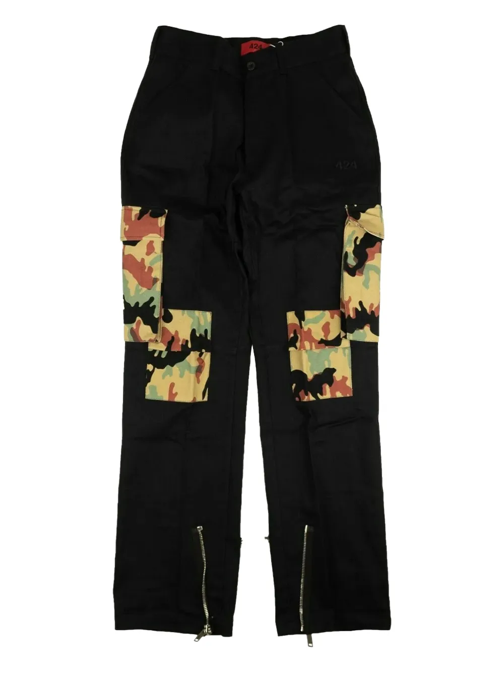 424 On Fairfax camouflage-print cargo trousers | Black | Image 1
