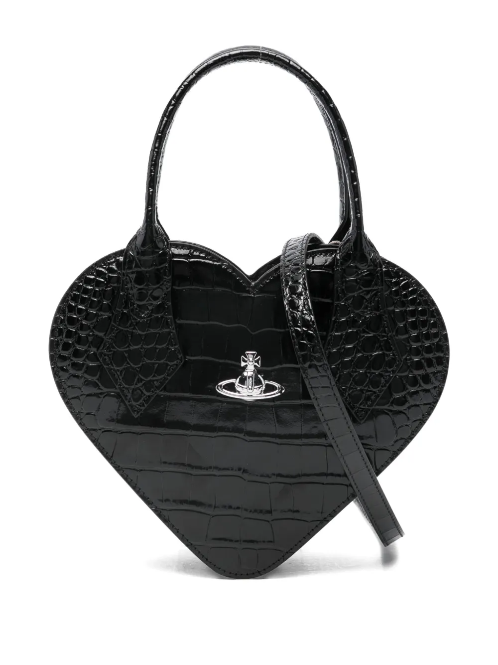 Vivienne Westwood heart-shape embossed tote bag - Nero