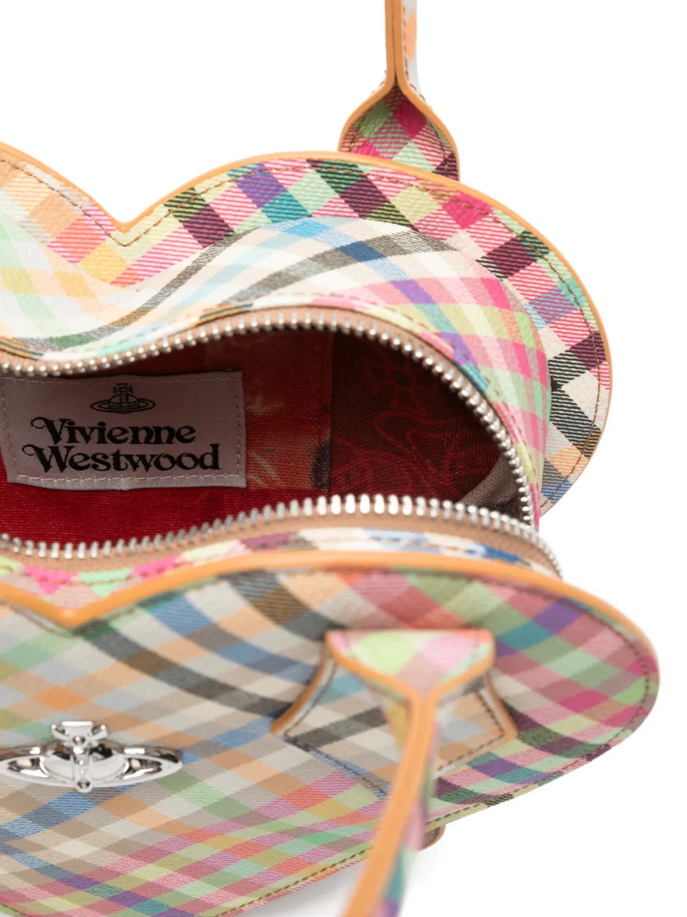 Vivienne Westwood Josephine Heart geruite shopper Beige