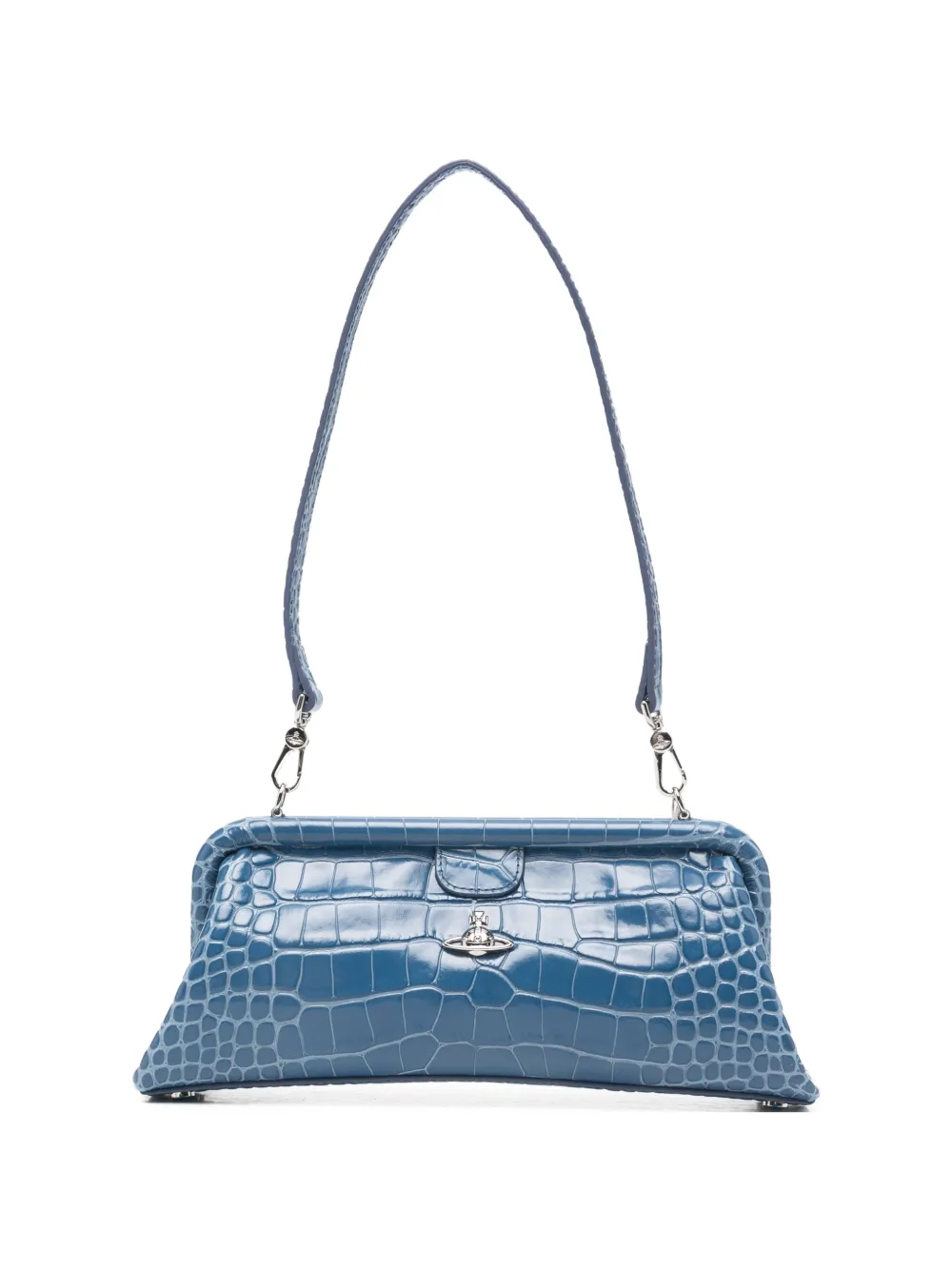 Vivienne Westwood Jane crocodile-effect shoulder bag - Blu
