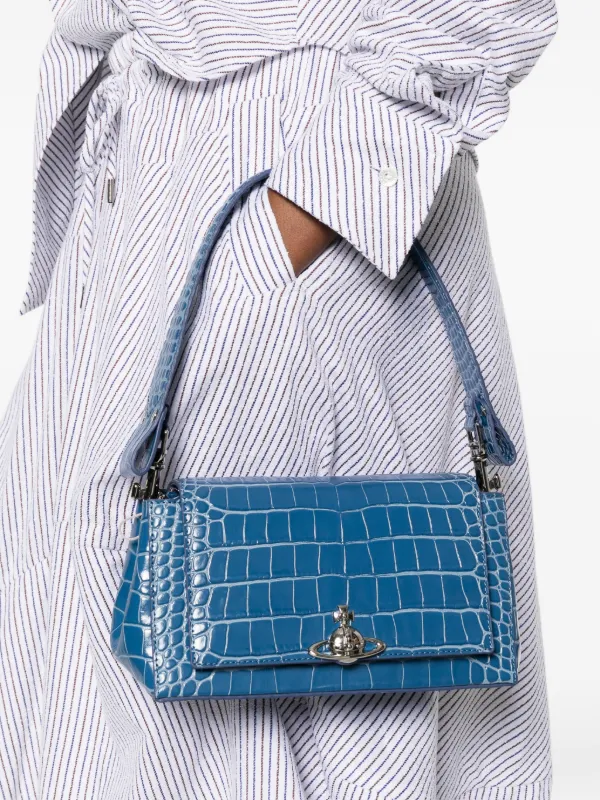 Vivienne Westwood Hazel レザーショルダーバッグ M | ブルー